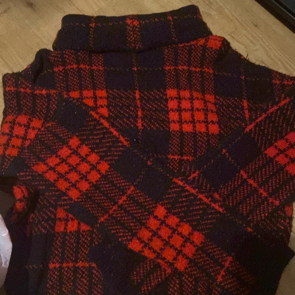 plaid turtleneck sweater